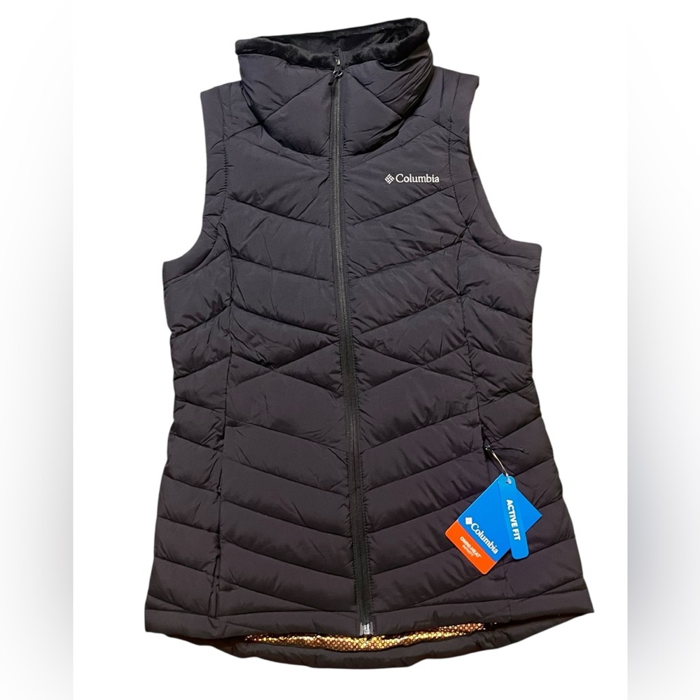 Columbia Women's Small Joy Peak II Vest Full Zip Black Zippered Pockets New